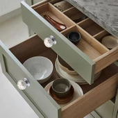 Eymen Polimer Düğme Kulp Beyaz Krom Mobilya Mutfak Çekmece Dolap Kulpu Kulbu Kulpları 5 ADET thumbnail 3