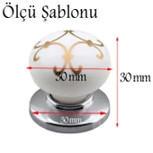 Eymen Polimer Düğme Kulp Beyaz Krom Mobilya Mutfak Çekmece Dolap Kulpu Kulbu Kulpları 5 ADET thumbnail 2