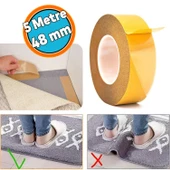 Halı Kilim Paspas Kaymaz Bant 48 mm X 5 Mt Çift Taraflı Yapışkan Toplanma Önleyici Sabitleme Bandı - 1