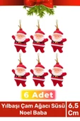 Özel Üretim Lüks Noel Parti Dekoratif Yeni Yıl Kış Yılbaşı Çam Ağacı Süsü Noel Baba 6'lı - 1