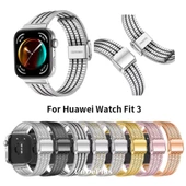Huawei Watch Fit 4/Fit 4 Pro/Fit 3 Kordon Pul Dizayn Metal Kordon Balık Sırtı - 1
