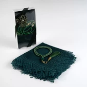 Namaz Örtüsü (Şal) + Tesbih Hediye Seti (Yeşil) - 2