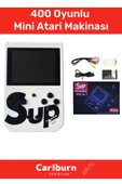 400 Oyunlu Game Box Video Mario Spıder Man Robocop Mini Atari Makinası Gameboy Oyun Konsolu Beyaz - 1