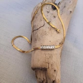 İtalyan Zincir Zirkon Taşlı Kolye - 1