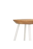 Tabure Sandalye Bar Taburesi 75 Cm Tabure Ahşap Demir Ayaklı Ahşap Topuzlu Modern Rahat Beyaz - 6