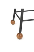 Tabure Sandalye Bar Taburesi 47 Cm Kavisli Yuvarlak Oturma Yeri Kare Demir Ahşap Topuz - 2
