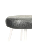 Tabure Sandalye 47 Cm Beyaz Bar Taburesi Döşemeli Demir Ayaklı Ahşap Topuzlu Modern Rahat - 6