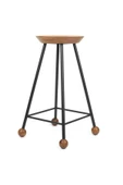 Tabure Sandalye Bar Taburesi Ahşap Demir Ayaklı Ahşap Topuzlu Modern Rahat 65 Cm - 3