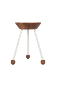 Tabure Sandalye Ahşap Beyaz 3 Ayaklı 47 Cm - 6