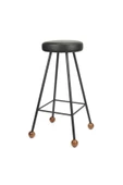Tabure Sandalye Bar Taburesi Döşemeli Demir Ayaklı Ahşap Topuzlu Modern Rahat 75 Cm - 5