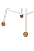 Tabure Sandalye Bar Taburesi 75 Cm Tabure Ahşap Demir Ayaklı Ahşap Topuzlu Modern Rahat Beyaz - 2