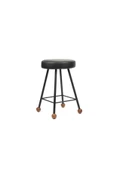 Tabure Sandalye 47 Cm Bar Taburesi Döşemeli Demir Ayaklı Ahşap Topuzlu Modern Rahat - 2