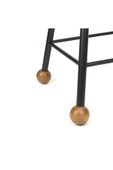Tabure Sandalye 47 Cm Kavisli Kare Oturma Yeri Bar Taburesi Ahşap Demir Ayaklı Ahşap Topuzlu - 4