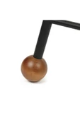 Tabure Sandalye 55 Cm Yuvarlak Oturma Yeri Bar Taburesi Ahşap Demir Ayaklı Ahşap Topuzlu Modern - 2
