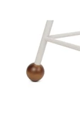 Tabure Sandalye 55 Cm Beyaz Yuvarlak Oturma Yeri Bar Taburesi Ahşap Demir Ayaklı Ahşap Topuzlu - 6