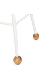 Tabure Sandalye Bar Taburesi 75 Cm Beyaz Tabure Döşemeli Demir Ayaklı Ahşap Topuzlu - 3
