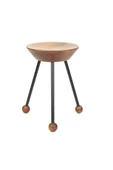 Tabure Sandalye Ahşap Siyah 3 Ayaklı 47 Cm - 3