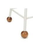 Tabure Sandalye Bar Taburesi 65 Cm Tabure Ahşap Demir Ayaklı Ahşap Topuzlu Modern Rahat Beyaz - 5