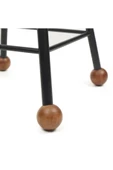 Tabure Sandalye 47 Cm Yuvarlak Oturma Yeri Bar Taburesi Ahşap Demir Ayaklı Ahşap Topuzlu - 3