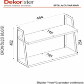 Dekorister Stella Duvar Rafı Ceviz - 6