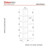 Dekorister Tree Kitaplık Beyaz - 6