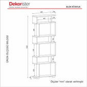 Dekorister Blok Kitaplık Beyaz-Ceviz - 7