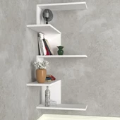 Dekorister Caniko Köşe Duvar Rafı Beyaz - 3