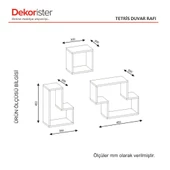 Dekorister Tetris Duvar Rafı Beyaz - 5