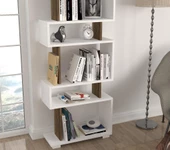 Dekorister Blok Kitaplık Beyaz-Ceviz - 4