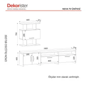 Dekorister Neva Tv Ünitesi Beyaz - 6