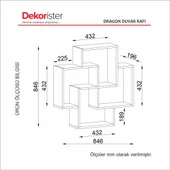 Dekorister Dragon Duvar Rafı Beyaz-Ceviz thumbnail 5