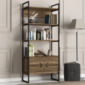 Dekorister Exclusive Scala Demir Kitaplık Ceviz - 1