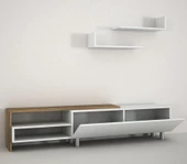 Dekorister Dizayn Tv Ünitesi Beyaz-Ceviz - 5