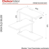 Dekorister Frisbi Köşe Duvar Rafı Ceviz - 6