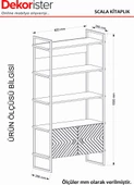 Dekorister Exclusive Scala Demir Kitaplık Ceviz - 8