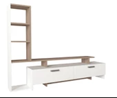 Dekorister Şimal Kitaplıklı Tv Ünitesi Beyaz-Cordoba - 6
