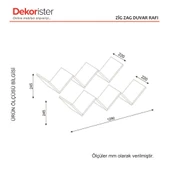 Dekorister Zig Zag Kitaplık Beyaz - 6