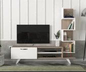 Dekorister Ceren Kitaplıklı Tv Ünitesi Beyaz-Cordoba - 1