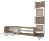 Dekorister Ceren Kitaplıklı Tv Ünitesi Beyaz-Cordoba - 7