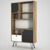 Dekorister Exclusive Karamel Kitaplık Ceviz-Antrasit - 4