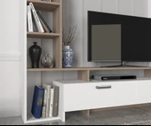 Dekorister Şimal Kitaplıklı Tv Ünitesi Beyaz-Cordoba - 4