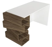 Dekorister Jenga Çalışma Masası Beyaz-Ceviz - 8