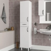 Dekorister Selin 2 Kapak 1 Çekmeceli Banyo Boy Dolabı Beyaz - 1
