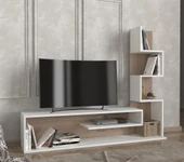 Dekorister Metehan Kitaplıklı Tv Ünitesi Beyaz-Cordoba thumbnail 2