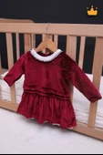 Babyhola Kız Bebek Çocuk Şık Bayramlık Nostaljik Kadife Elbise 13542 - 2