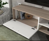 Dekorister Ceren Kitaplıklı Tv Ünitesi Beyaz-Cordoba - 4
