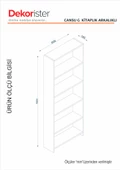 Dekorister Cansu G 5 Raflı  Kitaplık Beyaz - 6