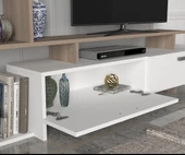 Dekorister Şimal Kitaplıklı Tv Ünitesi Beyaz-Cordoba - 5