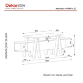 Dekorister Exclusive Aspero Tv Ünitesi Rebab-Antrasit - 7