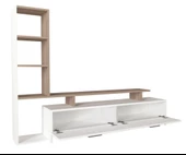 Dekorister Şimal Kitaplıklı Tv Ünitesi Beyaz-Cordoba - 7
